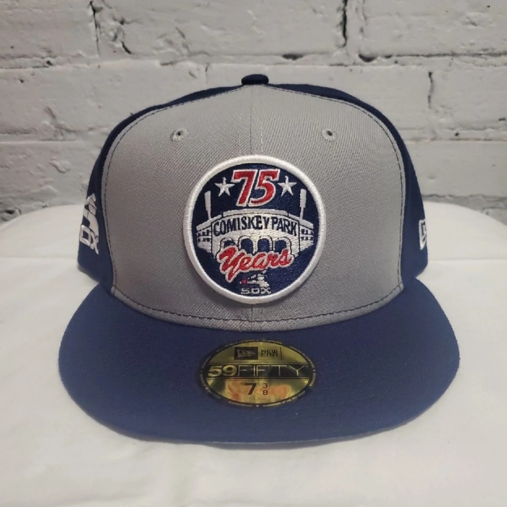 New Era 59Fifty Fitted Hat Chicago White Sox Size 7 3/8 "75 Years"